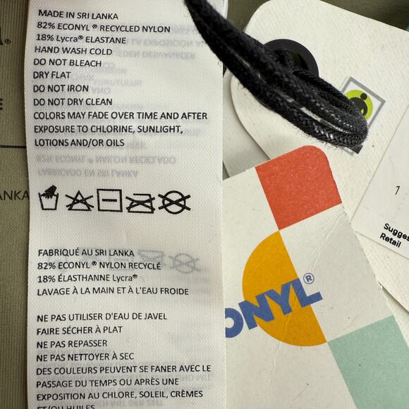 Prana Upswell Cheeky Bikini Bottoms Sz Medium Mirage Swim Bathing Suit Green - Picture 4 of 6